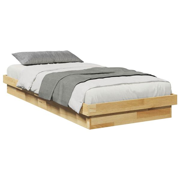 vidaXL Bedframe zonder matras 100x200 cm massief hout eiken