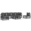 vidaXL 7-delige Loungeset met kussens staal antracietkleurig