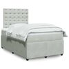 vidaXL Boxspring met matras fluweel lichtgrijs 120x190 cm