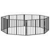 vidaXL Hondenhek 8 pcs Zwart 80 x 60 cm Gegalvaniseerd staal
