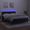 vidaXL Boxspring met matras en LED fluweel zwart 140x200 cm