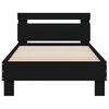 vidaXL Bedframe met hoofdbord bewerkt hout zwart 75x190 cm