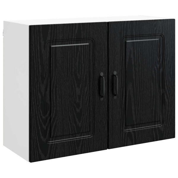vidaXL Keukenkast Kalmar Zwart Eiken 80 x 31 x 60 cm Bewerkt hout