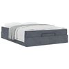vidaXL Bedframe met matras met matras 2 pcs Dim Grijs Fluweel
