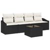 vidaXL Bankstel 5 st Zwart en Cr&egrave;me poly rattan
