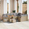 vidaXL Tuin Sofa Set met kussen 12 pcs Beige Poly riet
