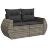 vidaXL 7-delige Loungeset met kussens poly rattan grijs