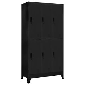 vidaXL Lockerkast 90x45x180 cm staal zwart