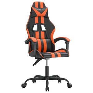 vidaXL Gamestoel kunstleer zwart en oranje