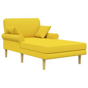 vidaXL Chaise longue Lichtgeel Stof