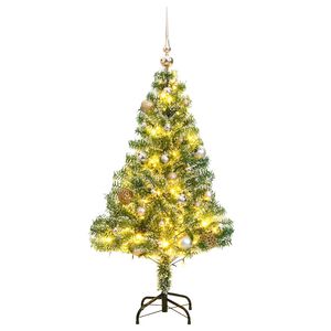 vidaXL Kunstkerstboom met 150 LED's kerstballen en sneeuw 120 cm