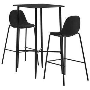 vidaXL 3-delige Barset stof zwart