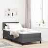 vidaXL Boxspring bed met matras met LED Donkergrijs 90 x 190 cm Stof