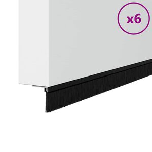 vidaXL Schroefbare Deurborstelafsluitingen 6 st Zwart 100 cm
