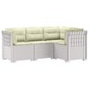vidaXL 4-Zits Tuin Sofa met Kussens Rattan Look PP Wit