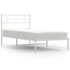 vidaXL Bedframe met hoofdbord metaal wit 100x200 cm