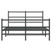 vidaXL Bedframe met hoofd- en voeteneinde&nbsp;metaal zwart 140x190 cm