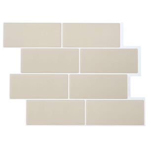 vidaXL Subway Tegel 10 pcs Beige 29 x 21 cm Polyurethaan en PET
