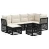 vidaXL Tuinbankenset 7 st Zwart poly rattan