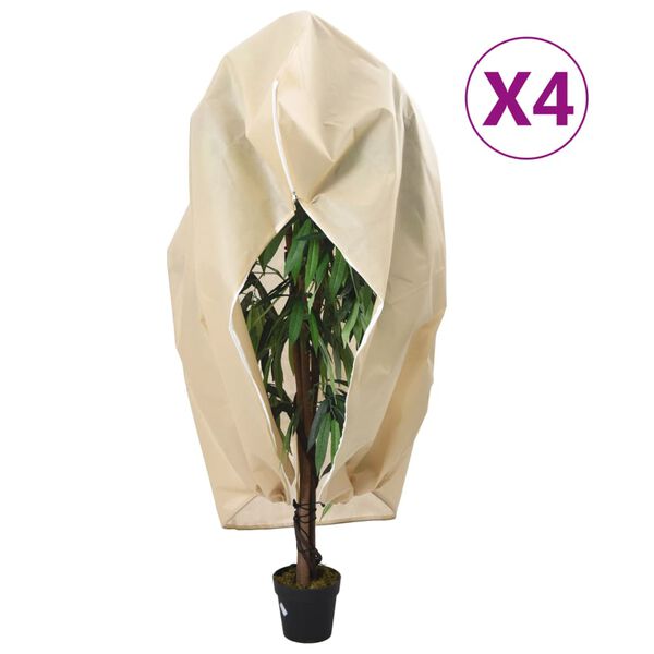 vidaXL Plantenhoezen met rits 4 st 70 g/m&sup2; 1,55x1,55 m
