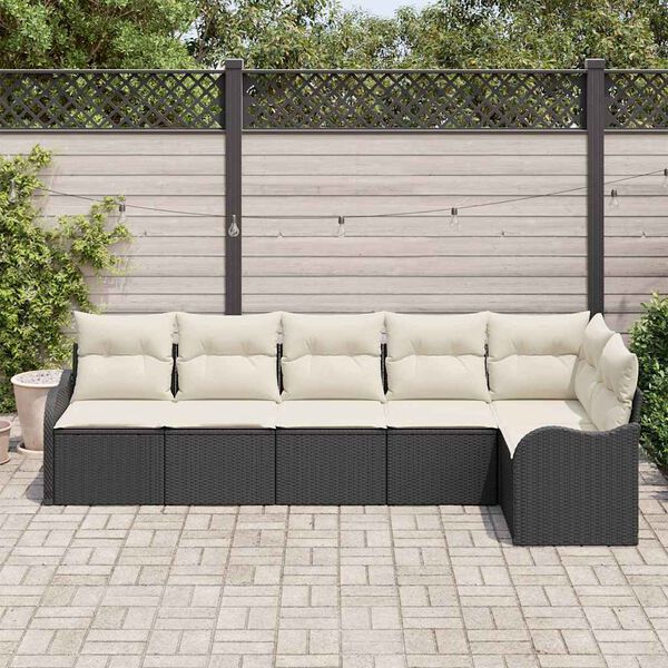 vidaXL Tuin Sofa Set Zwart poly rattan