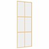 vidaXL Schuifdeur 76x205 cm helder ESG-glas en aluminium goudkleurig