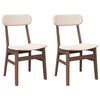 vidaXL Eetkamerstoelen met kussens 2 st massief hout rubber bruin