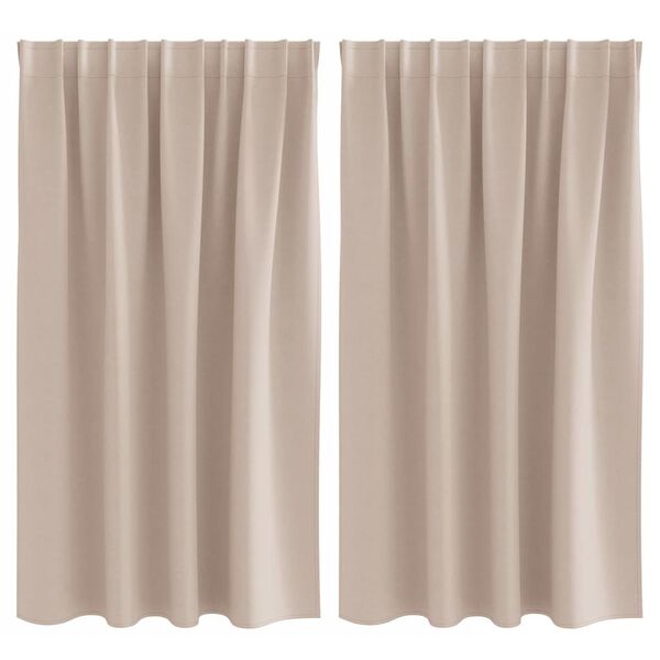 vidaXL Zwart-out Gordijnen met Ringen 2 pcs Taupe 140 x 140 cm
