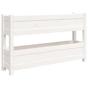 vidaXL Plantenbak 112x25x66 cm massief grenenhout wit