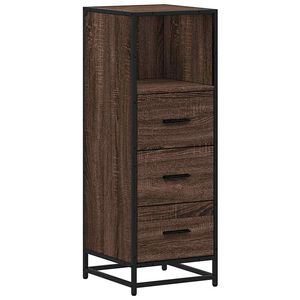 vidaXL Badkamerkast 35x37,5x100 cm bewerkt hout bruin eikenkleur