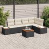 vidaXL Tuin Sofa Set met kussen 6 pcs Zwart en cr&egrave;me Poly riet