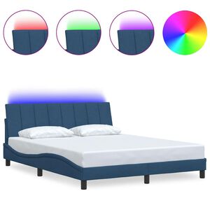 vidaXL Bedframe zonder matras "Hanko" stof blauw 160x200 cm