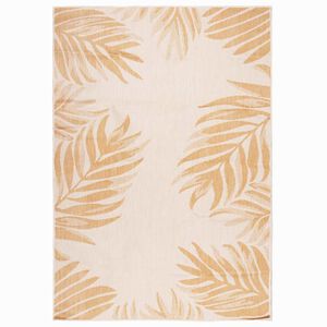 vidaXL Buitenkleed met bladpatroon platgeweven 140x200 cm
