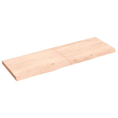 vidaXL Tafelblad 120x40x(2-4) cm onbehandeld massief eikenhout