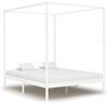 vidaXL Hemelbedframe met 2 lades massief grenenhout wit 160x200 cm