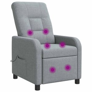 vidaXL Massage Recliner Lichtgrijs Stof