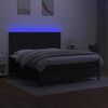 vidaXL Boxspring met matras en LED stof zwart 160x200 cm