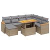 vidaXL 8-delige Loungeset met kussens poly rattan beige