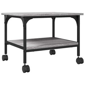 vidaXL Printerkastje 2-laags 50x40x38 cm bewerkt hout grijs sonoma