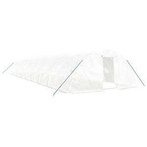 vidaXL Tuinkas met stalen frame 100 m&sup2; 20x5x2,3 m wit