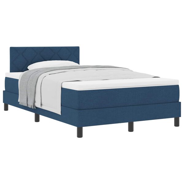 vidaXL Boxspringbed met hoofdeinde Blauw 120 x 200 cm Stof