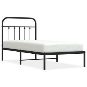 vidaXL Bedframe met hoofdbord metaal zwart 80x200 cm