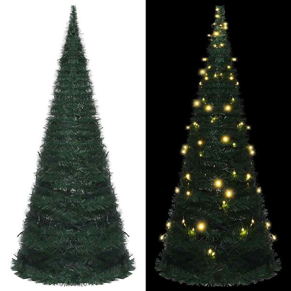 vidaXL Kunstkerstboom met verlichting pop-up 150 cm groen