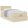 vidaXL Ottoman bed met matras 80x200cm stof crèmekleurig