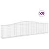 vidaXL Schanskorven 9 st gewelfd 400x30x80/100 cm ijzer