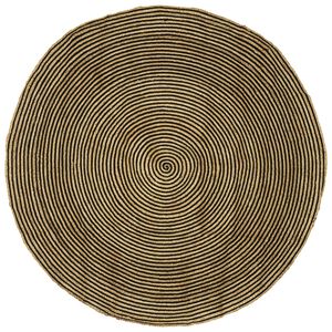 vidaXL Vloerkleden Zwart &Oslash; 180 cm Jute
