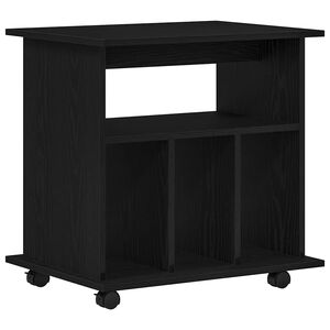 vidaXL Rolling Kast 60 x 45 x 55 cm Bewerkt hout Zwart Eiken