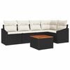 vidaXL Tuinbankenset 6 st Zwart poly rattan