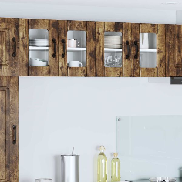 vidaXL Keukenkast 2 pcs Gerookt eiken 60 x 31 x 40 cm Bewerkt hout