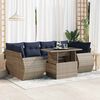 vidaXL 7-delige Loungeset met kussens poly rattan acacia grijs